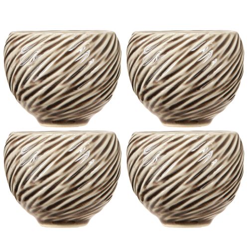 Prodotto Ciotola decorativa in ceramica a spirale Decor Beige Marrone Ø9cm 4pz