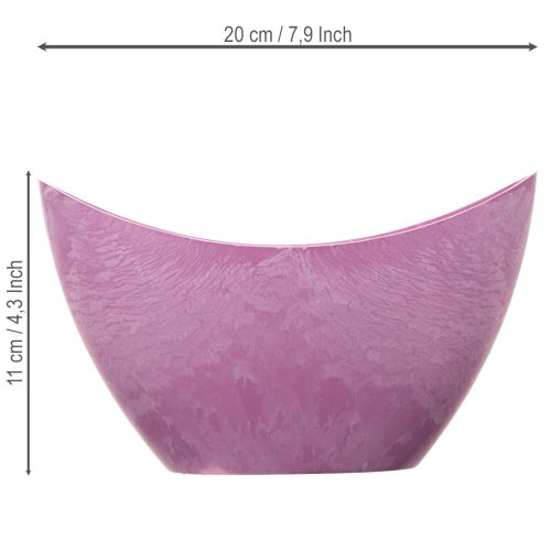 Ciotola decorativa in plastica rosa, 20 cm x 9 cm, altezza 11,5 cm, 1 pezzo. | Floristik24.it