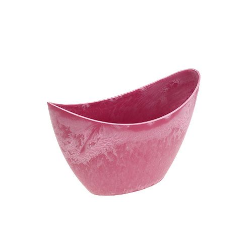 Floristik24 Ciotola decorativa in plastica rosa 20 cm x 9 cm H11,5 cm 1 pezzo