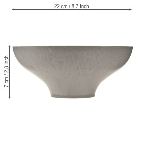 Prodotto Ciotola decorativa con base, ciotola per piante rotonda, grigia, Ø19cm, H8cm