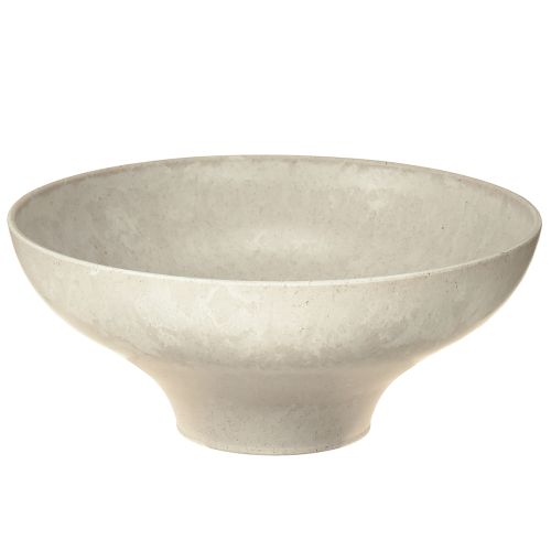 Ciotola decorativa con base in plastica rotonda color crema Ø19cm H8cm