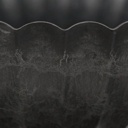 Prodotto Ciotola decorativa rotonda antracite per piante con scanalature Ø28cm
