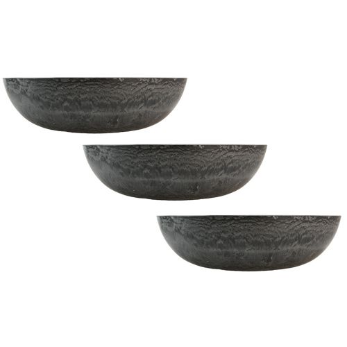 Prodotto Ciotola decorativa rotonda per piante grigio Ø37cm H10.5cm 3pz