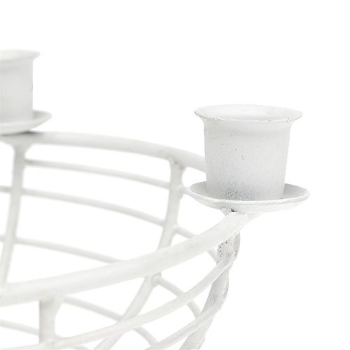 Floristik24 Ciotola decorativa con 4 candelabri bianchi Ø14cm