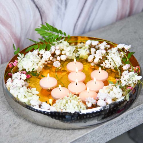 Floristik24 Ciotola decorativa rotonda in metallo Vassoio dorato e argento Ø36,5 cm