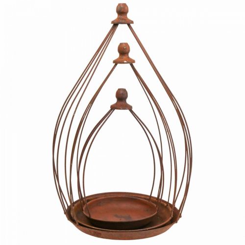 Floristik24 Ciotola decorativa decorazione patina ruggine decorazione sospesa Ø18,5/24,5/27 cm