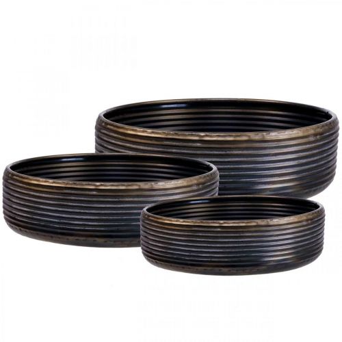 Floristik24 Ciotola decorativa grande ciotola metallo aspetto anticato 30/38/46cm set da 3