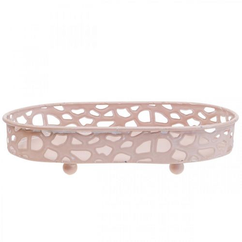 Prodotto Ciotola decorativa Ciotola ovale con piedi decoro da tavola rosa 30×18cm