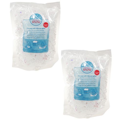 Prodotto Fiocchi di neve decorativi bianchi come la neve, iridescenti, 2,5 L×4 pezzi