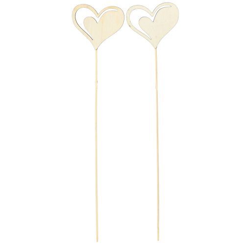Prodotto Spina decorativa cuori rosso bianco decorazione in legno 7,5×6,5 cm 12 pz