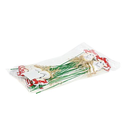 Floristik24 Spina decorativa a fungo 6,5 cm L27 cm 24 pz