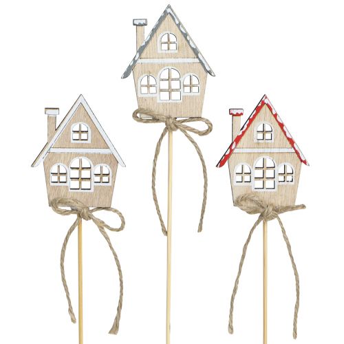 Prodotto Tappi decorativi Decorazioni natalizie casette in legno 4,5x5 cm 12 pz