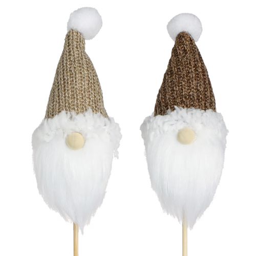 Prodotto Gnomo con spina decorativo Natale bianco marrone 4x11 cm 4 pz
