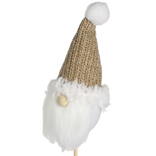 Prodotto Gnomo con spina decorativo Natale bianco marrone 4x11 cm 4 pz