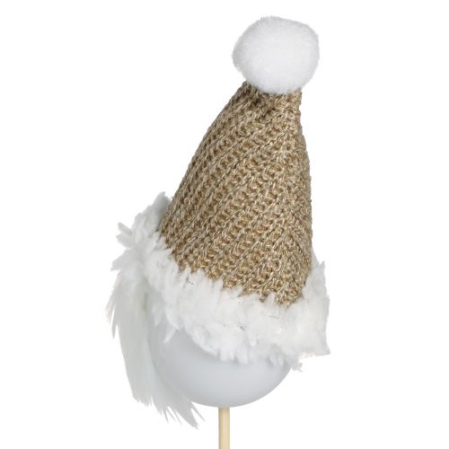 Prodotto Gnomo con spina decorativo Natale bianco marrone 4x11 cm 4 pz