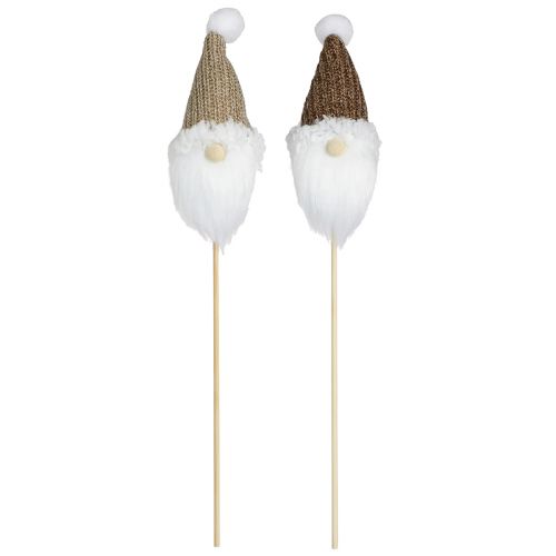 Prodotto Gnomo con spina decorativo Natale bianco marrone 4x11 cm 4 pz