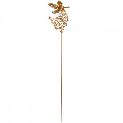 Floristik24 Spina decorativa elfo fiore, molla, decorazione in metallo, fata su bastone, patina
