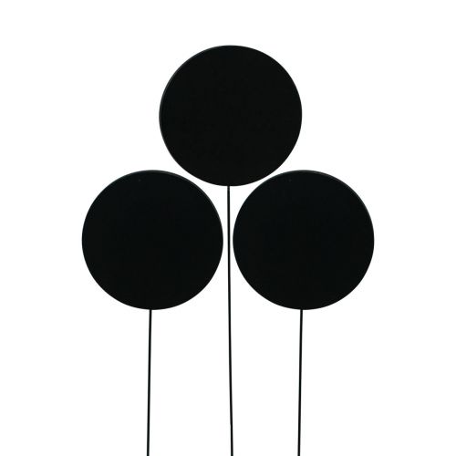 Pannello decorativo in legno con tasselli rotondo nero Ø6cm L15cm 12 pezzi
