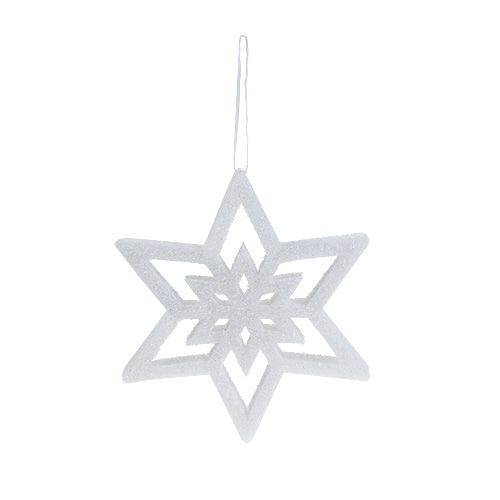 Prodotto Stella decorativa bianca, innevata 28 cm L40 cm 1 pezzo