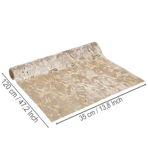 Runner da tavola, in tessuto decorativo con fiocchi sottili, in rotolo, 120x35 cm, 2 pezzi | Floristik24.it