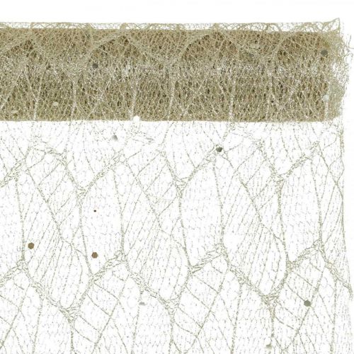 Floristik24 Nastro da tavola tessuto decorativo champagne x 2 assortiti 35x200cm