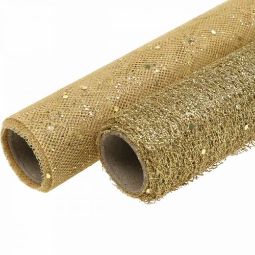 Floristik24 Tessuto Deco Tovaglia Giallo Oro x 2 Assortiti 35x200cm