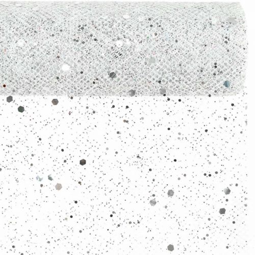 Floristik24 Fascia da tavolo tessuto decorativo grigio argento x 2 assortiti 35x200cm