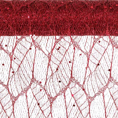 Prodotto Tessuto decorativo natalizio in poliestere rosso x 2 assortiti 35x200 cm