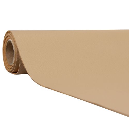 Runner da tavolo in ecopelle tessuto decorativo beige pelle 33 cm×1,35 m