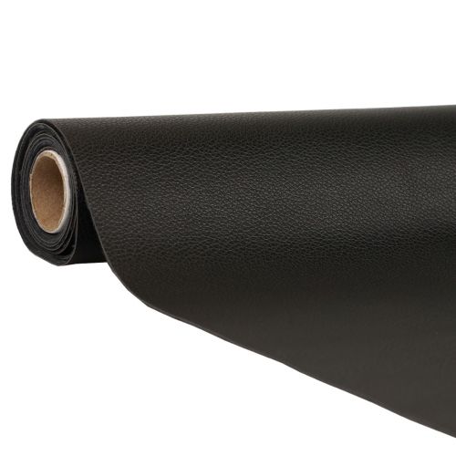 Floristik24 Tessuto decorativo in finta pelle nera pelle nera 33 cm×1,35 m