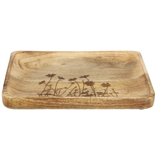 Prodotto Vassoio decorativo in legno di mango con motivo floreale vassoio 25×20 cm