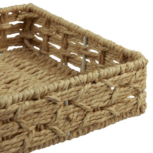 Prodotto Vassoio decorativo cestino quadrato in metallo naturale 30/25/20 cm set da 3
