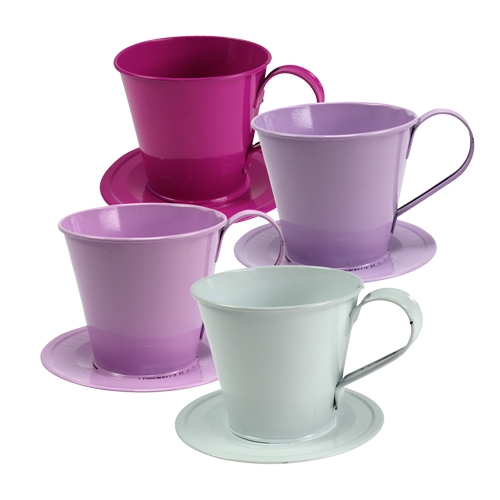 Floristik24 Coppa decorativa con sorta di piatto. Ø12cm H10cm 8 pezzi.