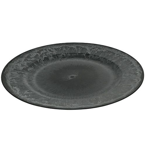 Floristik24 Piatto decorativo antracite Ø33cm