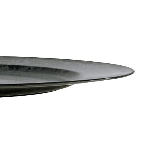 Floristik24 Piatto decorativo antracite Ø33cm
