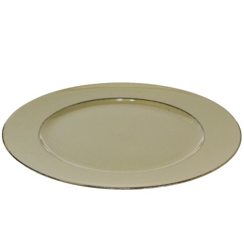 Prodotto Piatto decorativo in plastica verde vintage verde muschio marrone Ø33cm