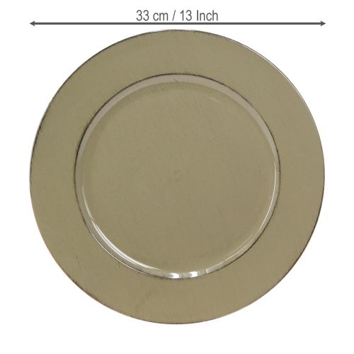 Prodotto Piatto decorativo in plastica verde vintage verde muschio marrone Ø33cm