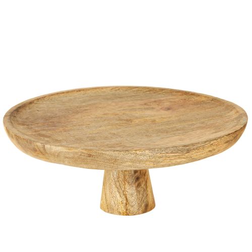 Prodotto Piatto decorativo in legno con base porta torta ottica naturale Ø25cm