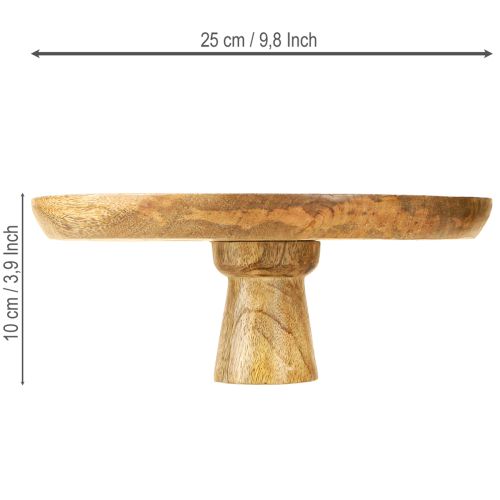 Prodotto Piatto decorativo in legno con base porta torta ottica naturale Ø25cm