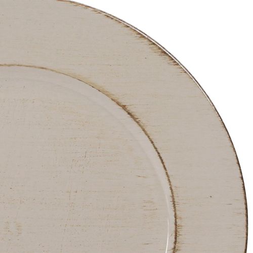 Floristik24 Piatto decorativo in plastica piatto decorativo in plastica grigio marrone Ø33cm