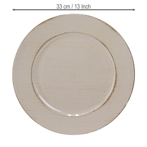 Prodotto Piatto decorativo in plastica piatto decorativo in plastica grigio marrone Ø33cm