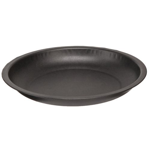 Floristik24 Piatto decorativo rotondo in metallo nero Ø23cm H2,5cm 5 pezzi