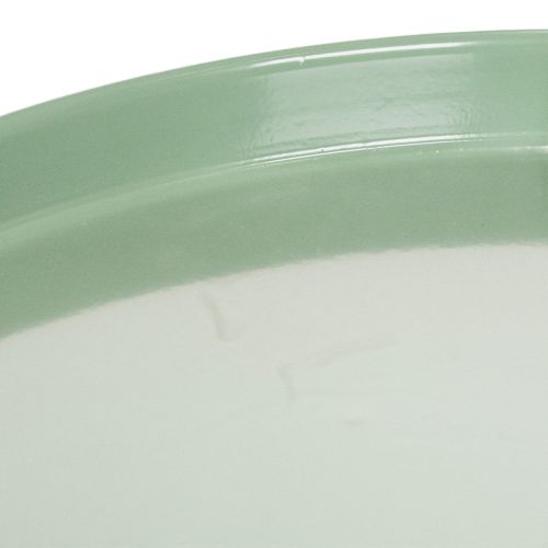 Piatto decorativo rotondo verde con supporto per la tavola, 30 cm | Floristik24.it