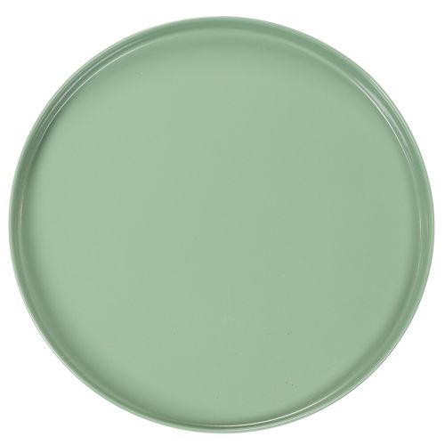 Piatto decorativo rotondo verde con supporto per la tavola, 30 cm | Floristik24.it