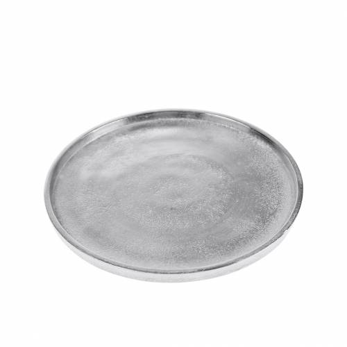 Floristik24 Piatto decorativo argilla Ø20cm argento