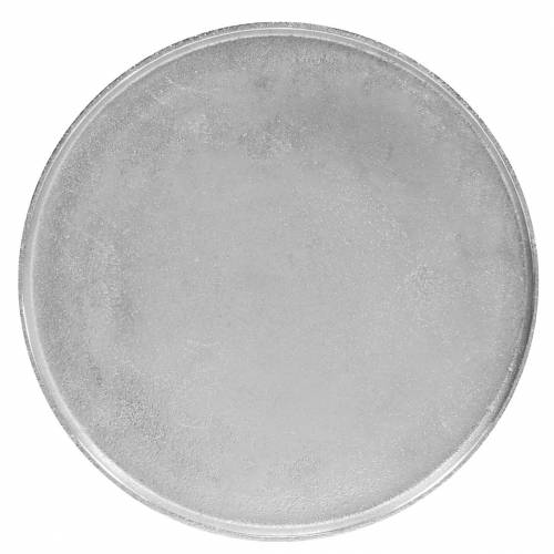 Piatto decorativo argilla Ø31cm argento
