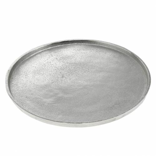 Floristik24 Piatto decorativo argilla Ø31cm argento
