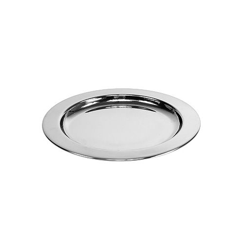 Floristik24 Piatto decorativo in metallo Ø10,5 cm argento