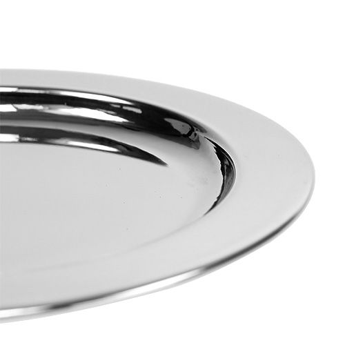 Floristik24 Piatto decorativo in metallo Ø10,5 cm argento