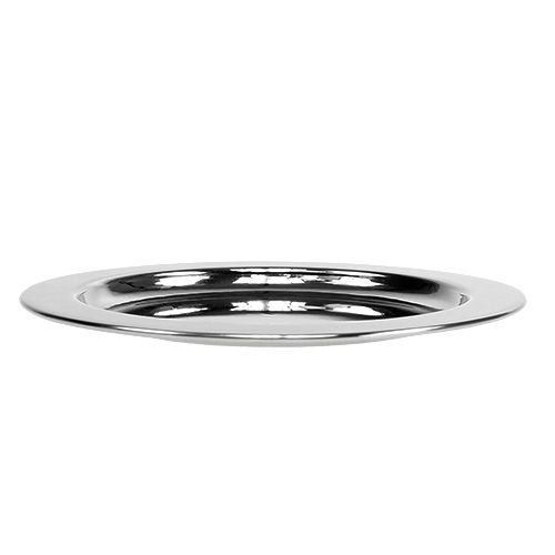 Floristik24 Piatto decorativo in metallo Ø10,5 cm argento